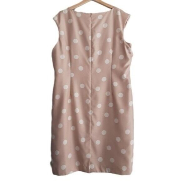 JACQUES VERT \ Sheath Mini Dress Polka-dot Pink & White Sz 20 - Picture 6 of 10